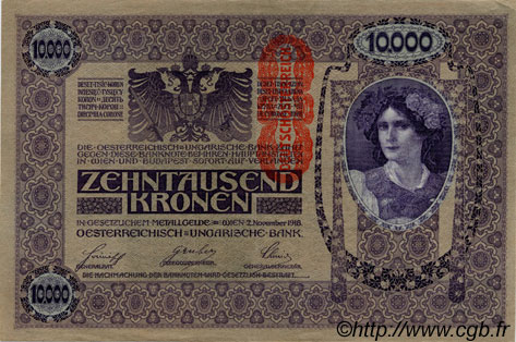 10000 Kronen AUSTRIA  1919 P.064 SPL+