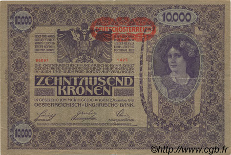 10000 Kronen ÖSTERREICH  1919 P.066 SS