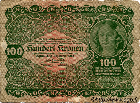 100 Kronen AUSTRIA  1922 P.077 G