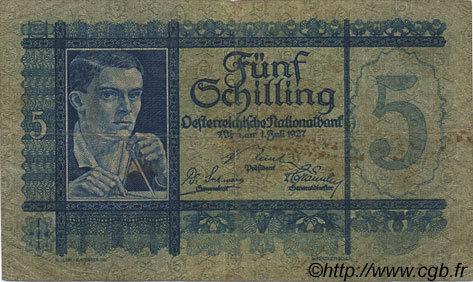 5 Schilling AUSTRIA  1927 P.093 F