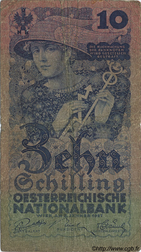 10 Schilling AUSTRIA  1927 P.094 RC