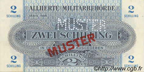 2 Schilling Spécimen AUSTRIA  1944 P.104as UNC