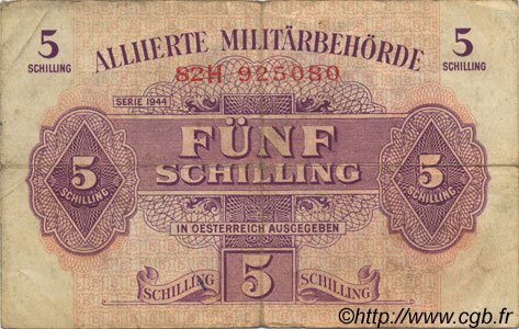 5 Schilling ÖSTERREICH  1944 P.105 fS
