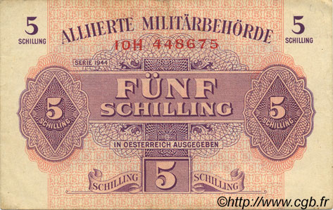 5 Schilling AUSTRIA  1944 P.105 BB