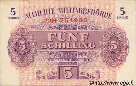 5 Schilling AUSTRIA  1944 P.105 SPL