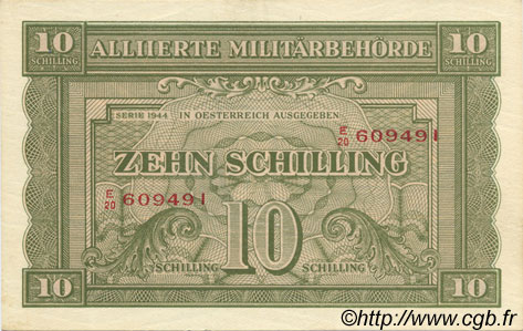 10 Schilling AUSTRIA  1944 P.106 AU+