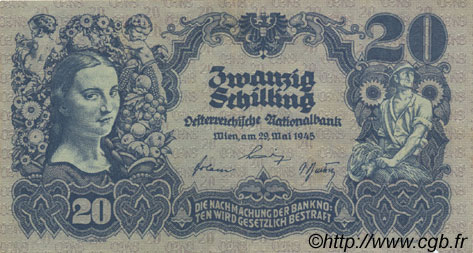 20 Schilling AUSTRIA  1945 P.116 BB