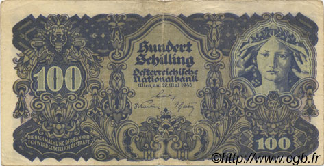 100 Schilling AUSTRIA  1945 P.118 F