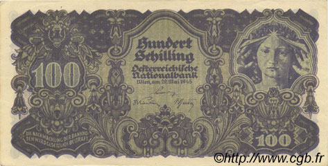 100 Schilling AUSTRIA  1945 P.118 SPL+
