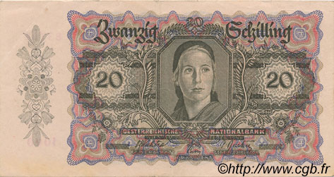 20 Schilling AUSTRIA  1946 P.123 MBC+