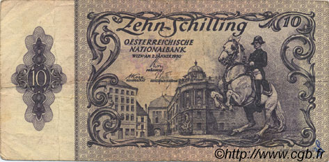 10 Schilling ÖSTERREICH  1950 P.128 S