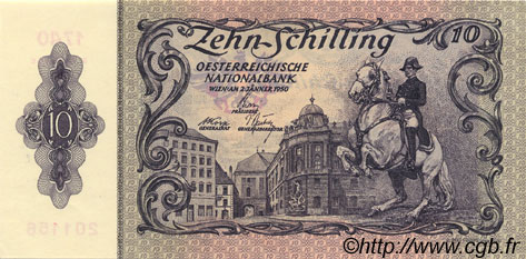 10 Schilling AUSTRIA  1950 P.128 q.FDC
