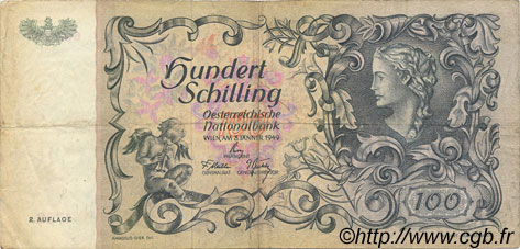 100 Schilling ÖSTERREICH  1949 P.132 fSS