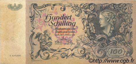 100 Schilling AUSTRIA  1949 P.132 MBC a EBC