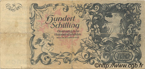 100 Schilling ÖSTERREICH  1953 P.132var SS