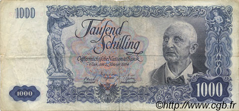 1000 Schilling AUSTRIA  1954 P.135 BC