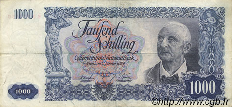 1000 Schilling AUSTRIA  1954 P.135 MBC