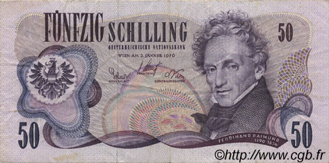 50 Schilling AUSTRIA  1970 P.143a MBC