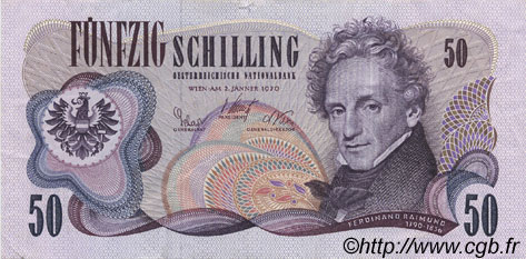 50 Schilling AUSTRIA  1970 P.143a MBC+