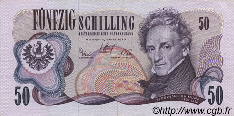 50 Schilling AUSTRIA  1970 P.143a EBC