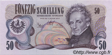 50 Schilling AUSTRIA  1970 P.143a UNC
