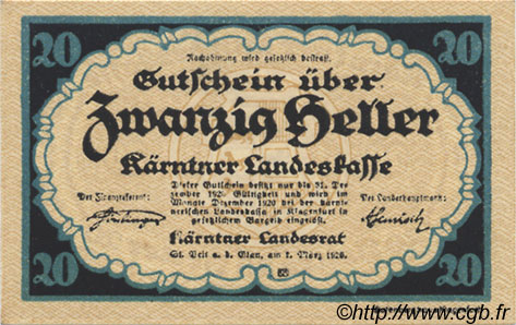 20 Heller AUSTRIA  1920 PS.107 UNC