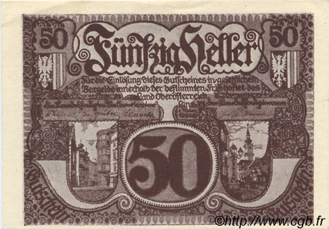 50 Heller AUSTRIA  1920 PS.116a q.FDC