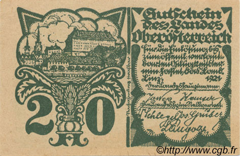 20 Heller ÖSTERREICH  1921 PS.120d ST
