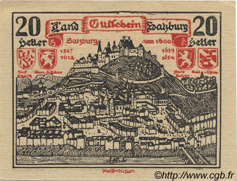 20 Heller AUSTRIA  1920 PS.130a FDC