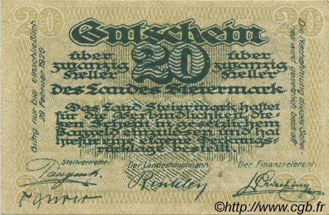 20 Heller AUSTRIA  1919 PS.136 UNC