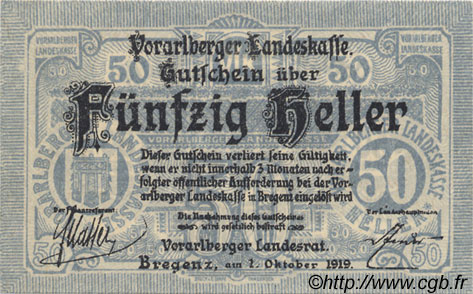 50 Heller ÖSTERREICH  1919 PS.147 ST