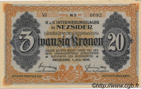 20 Kronen AUSTRIA Nezsider 1916 L.38b FDC