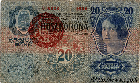 20 Korona UNGHERIA  1920 P.020 q.MB