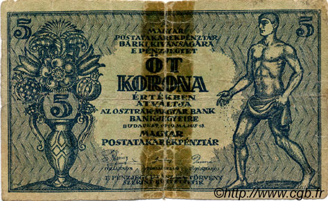 5 Korona HUNGARY  1919 P.034 G