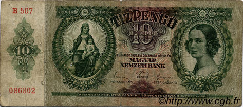 10 Pengö UNGARN  1936 P.100 SGE