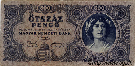 500 Pengö UNGARN  1945 P.117a S