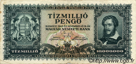 10000000 Pengö HUNGARY  1945 P.123 F