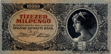 10000 Milpengö UNGHERIA  1946 P.126 SPL