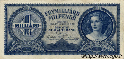 1000000000 Milpengö HUNGRíA  1946 P.131 BC+