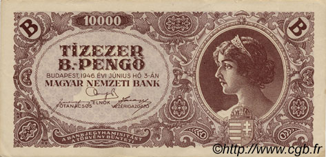 10000 B-Pengö UNGHERIA  1946 P.132 SPL+