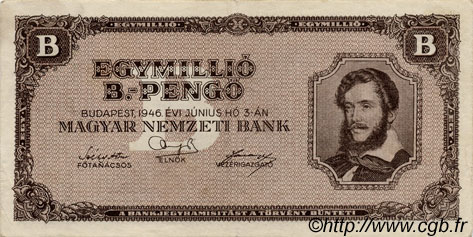 1000000 B-Pengö HUNGARY  1946 P.134 F+
