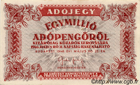 1000000 Adopengö UNGHERIA  1946 P.140c AU