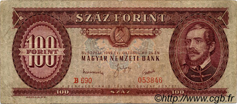 100 Forint HUNGARY  1949 P.166 F