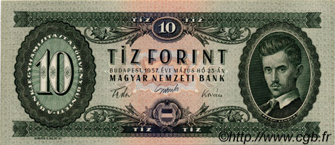 10 Forint UNGARN  1957 P.168a fST+