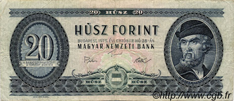 20 Forint HUNGARY  1975 P.169f VG