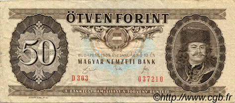 50 Forint HUNGARY  1989 P.170h F