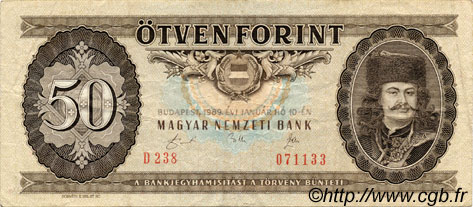 50 Forint HUNGARY  1989 P.170h VF