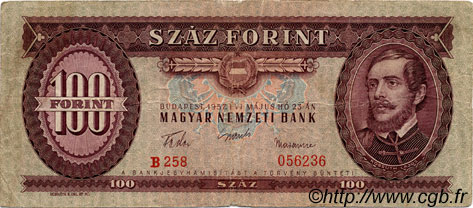 100 Forint HUNGARY  1957 P.171a F