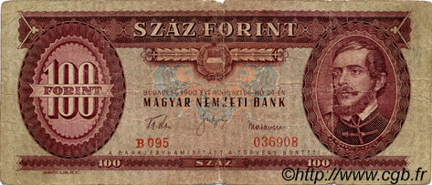 100 Forint HUNGARY  1960 P.171b G