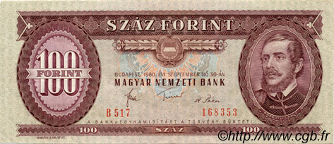 100 Forint HUNGARY  1980 P.171f VF